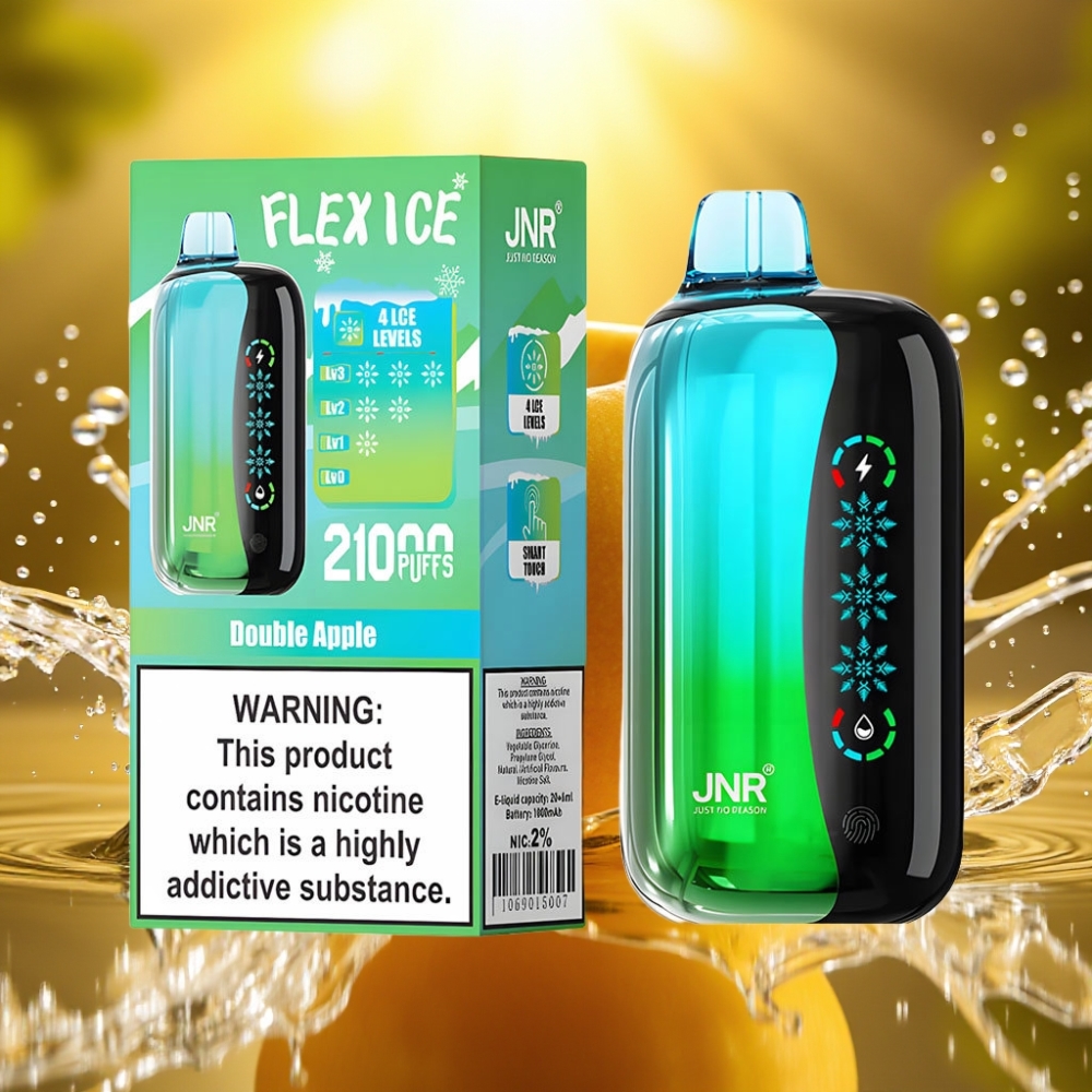 JNR Flex Ice 21000 Puffs Toque Duplo Maçã Tela Touch 26ml Bateria 1000mAh