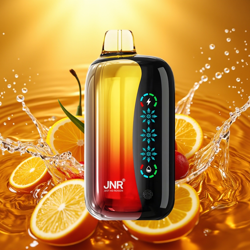 JNR Flex Ice 21000 Puffs Toque Gelo 26ml Cereja-Cola Fluxo Ajustável Tipo-C Dual Mesh 1.2 Ohm