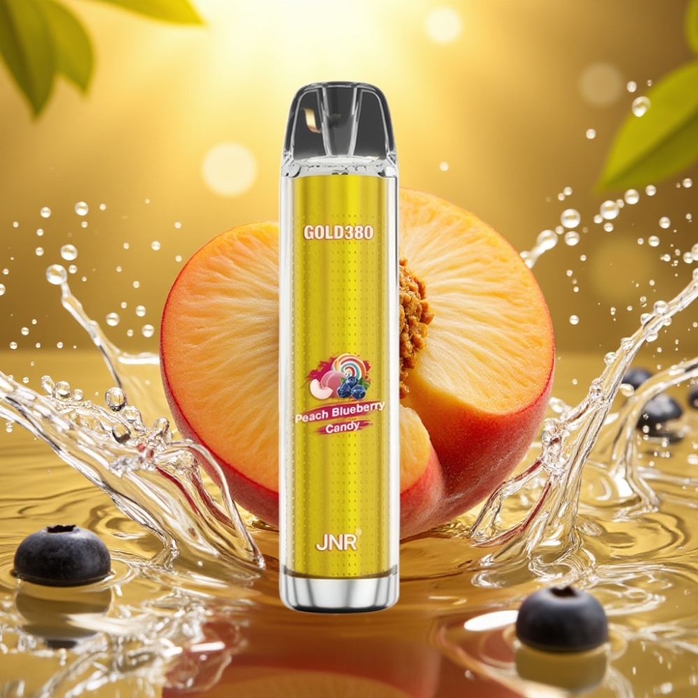 JNR Gold380 6000 Puffs 1500mAh 13ml 1.0ohm Pêssego Mirtilo Disposable Vape