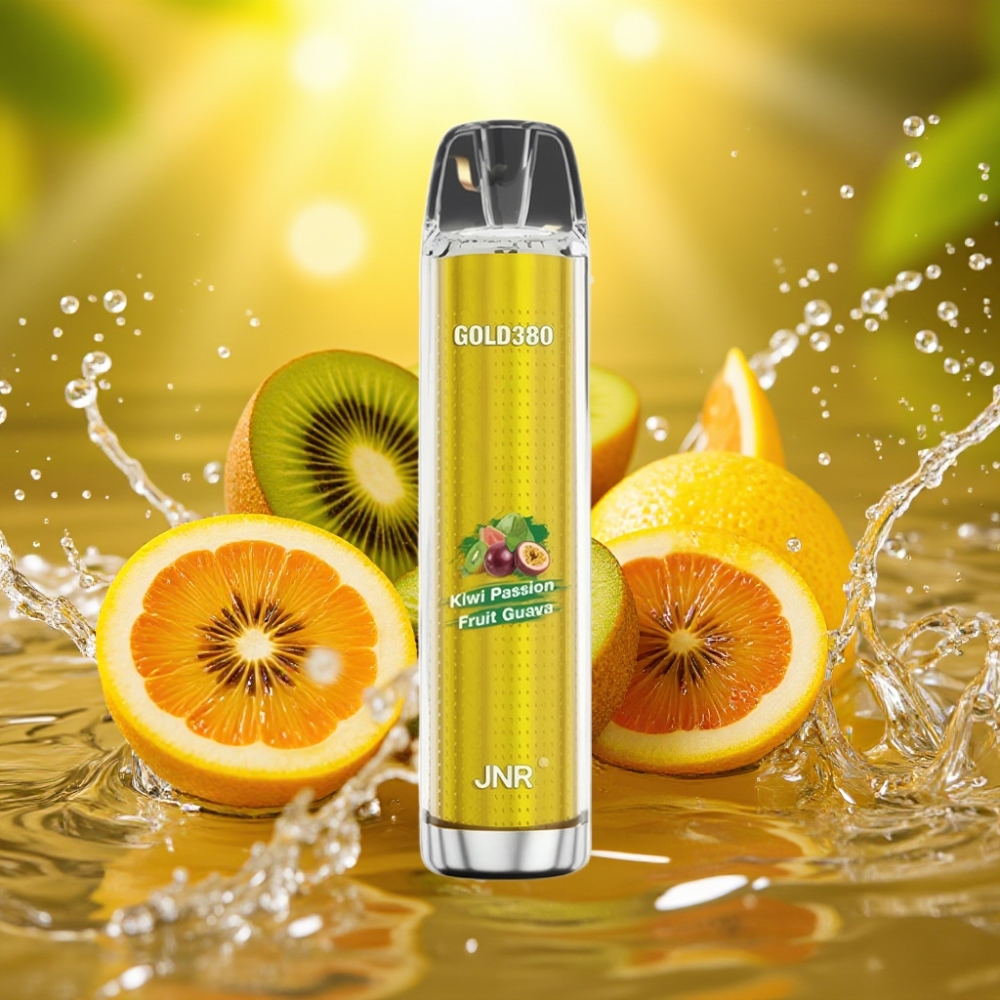 JNR Gold380 6000 Puffs 1500mAh 1.0ohm 13ml Disposable Vape Kiwi Maracujá Goiaba JNR Gold380 6000 Puffs 1500mAh 1.0ohm 13ml Disposable Vape Kiwi Maracujá Goiaba