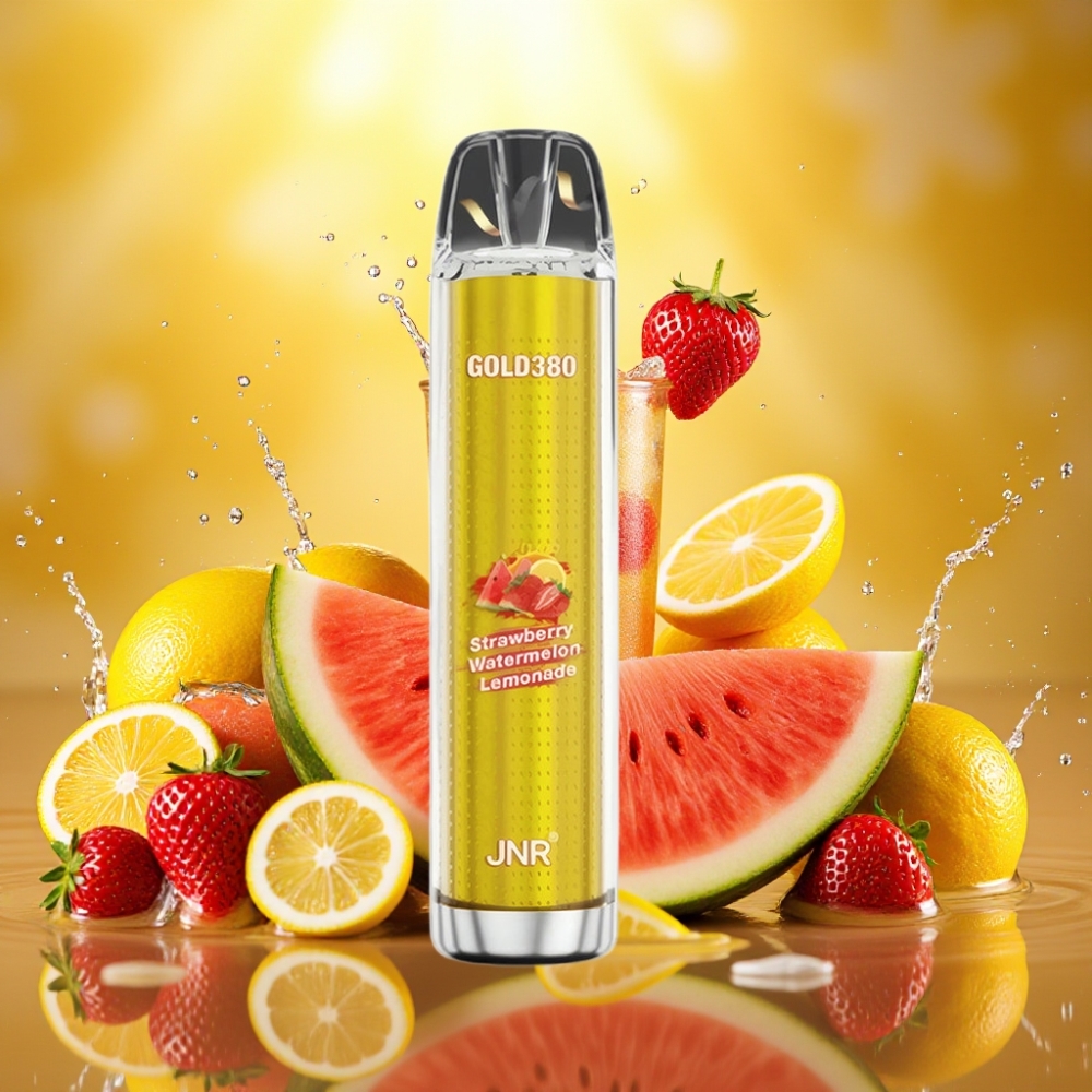 JNR Gold380 6000 Puffs 1500mAh 1.0ohm 13ml Morango Melancia Limonada JNR Gold380 6000 Puffs 1500mAh 1.0ohm 13ml Morango Melancia Limonada