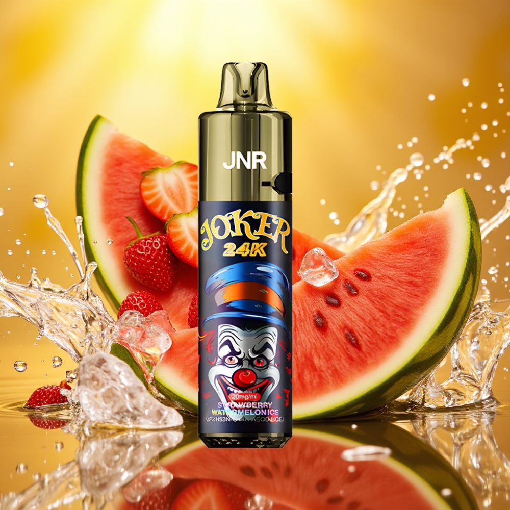 JNR Joker 24K Puffs Recarregável 2+10ml Morango Melancia Gelo USB-C 800mAh