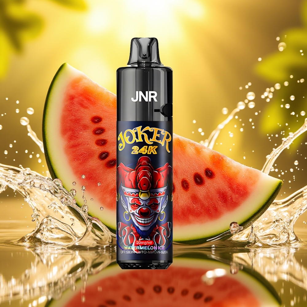 JNR Joker 24K Puffs Recarregável 2+10ml Nível Visível 800mAh Tipo-C Melancia Gelo