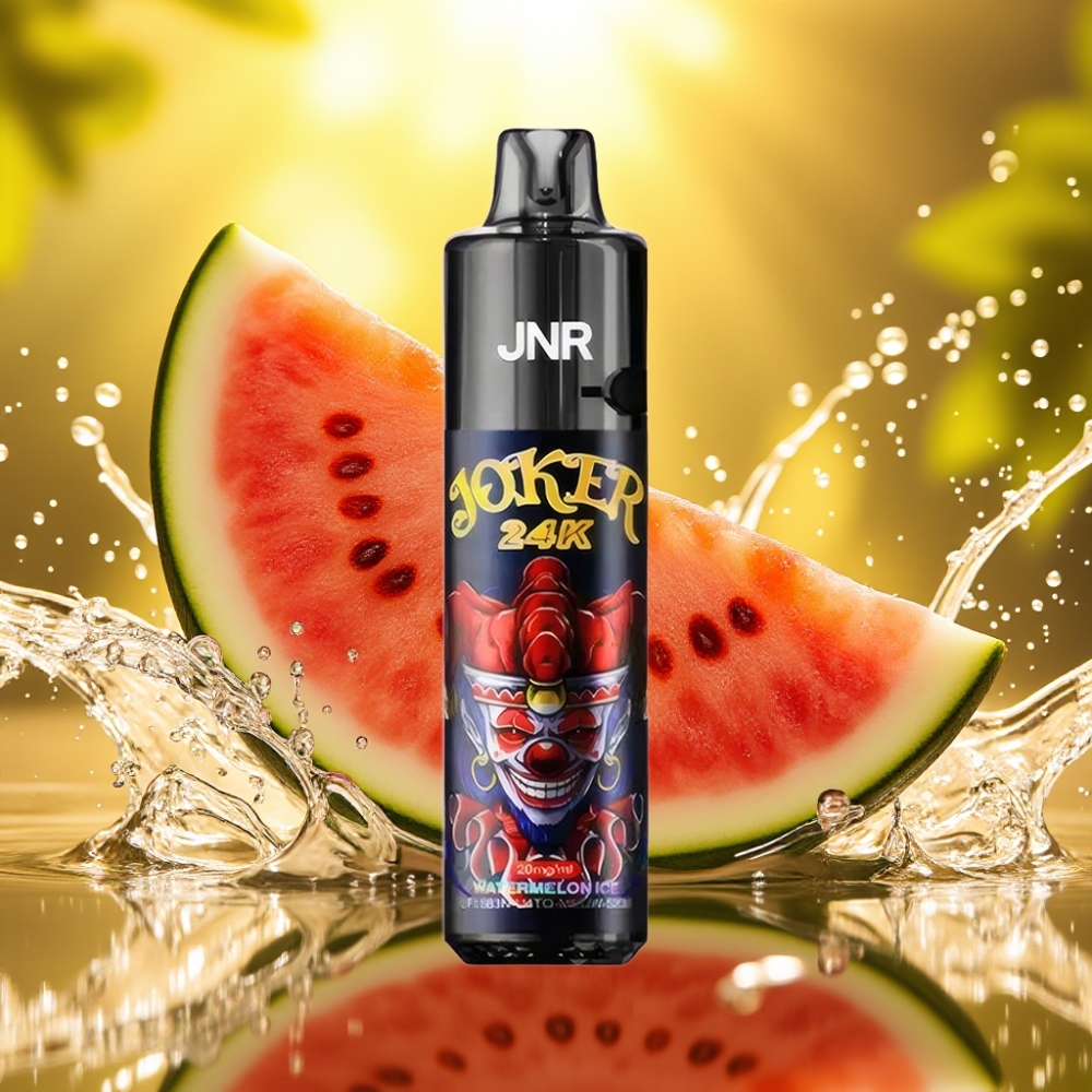 JNR Joker 24K Puffs Recarregável 2+10ml Nível Visível 800mAh Tipo-C Melancia Gelo