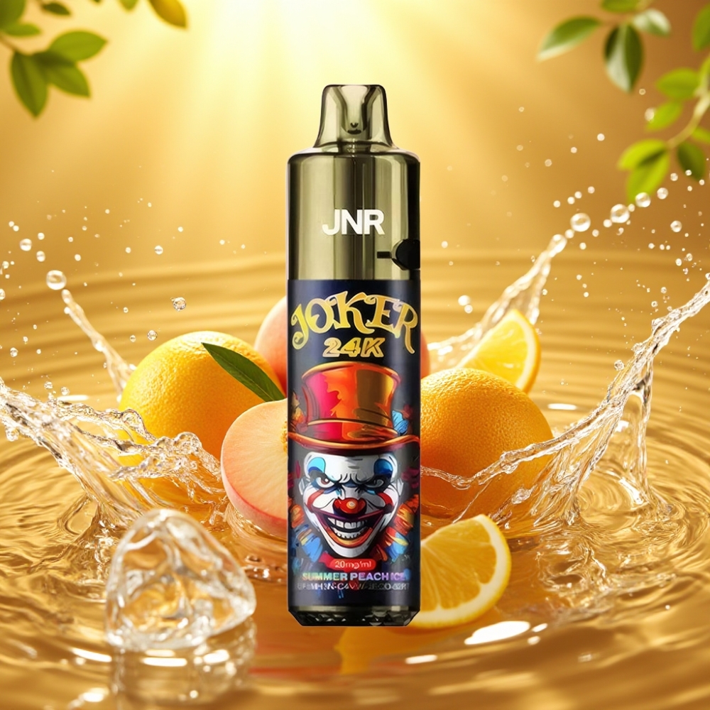 JNR Joker 24K Puffs Recarregável 2+10ml Summer Peach Ice 800mAh Tipo-C TPD
