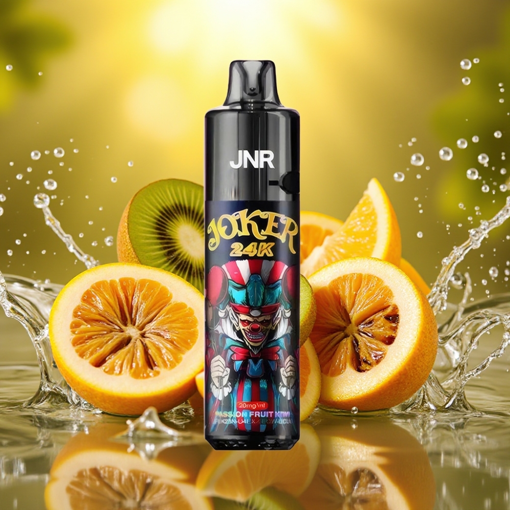 JNR Joker 24K Puffs Recarregável 2+10ml Tipo-C Maracujá Kiwi Disposable Vape