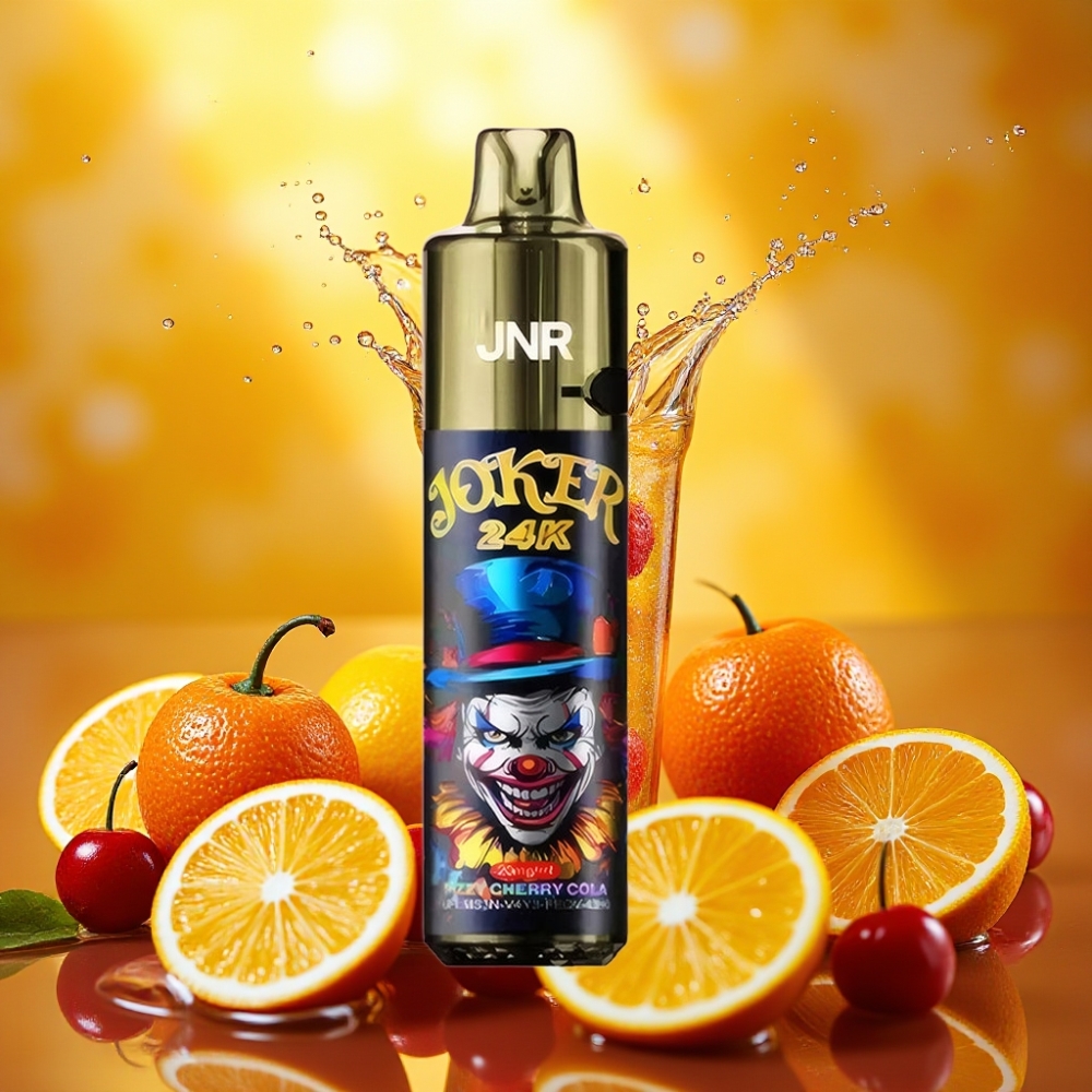 JNR Joker 24K Puffs Recarregável Refil Lateral Visível 800mAh Tipo-C Cereja Cola Fizz