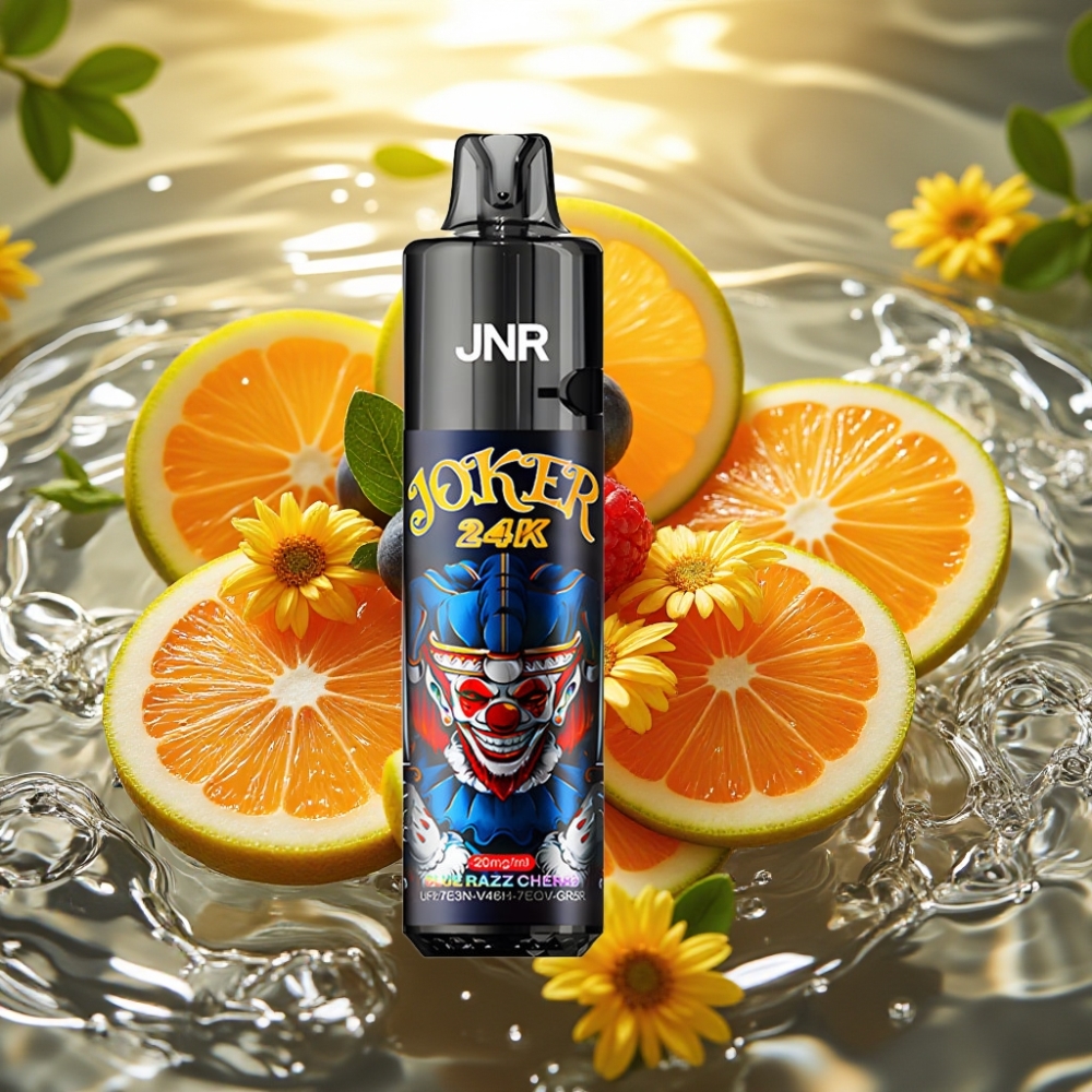 JNR Joker 24K Puffs Refillable Pod 2+10ml TPD Blue Razz Cereja Disposable Vape