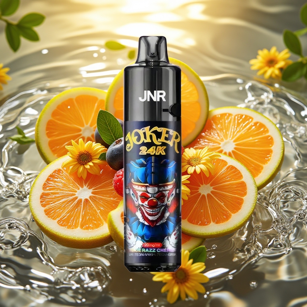 JNR Joker 24K Puffs Refillable Pod 2+10ml TPD Blue Razz Cereja Disposable Vape