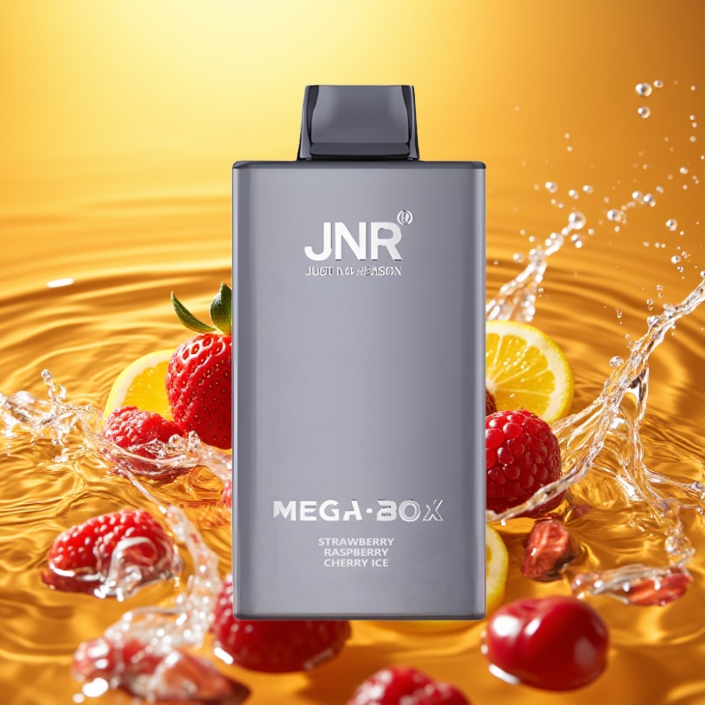 JNR Mega Box 25000 Puffs 30ml 850mAh Dual Mesh Tipo-C Morango Framboesa Cereja Gelo