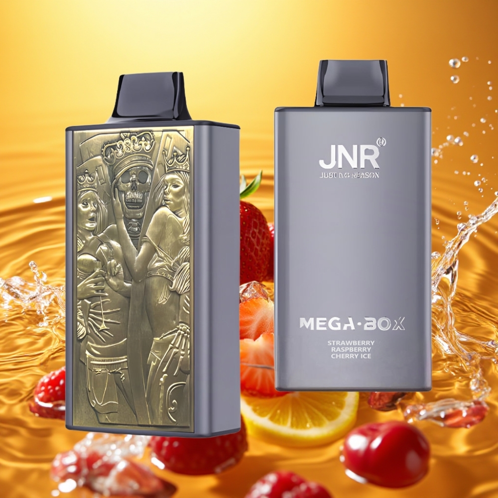 JNR Mega Box 25000 Puffs 30ml 850mAh Dual Mesh Tipo-C Morango Framboesa Cereja Gelo