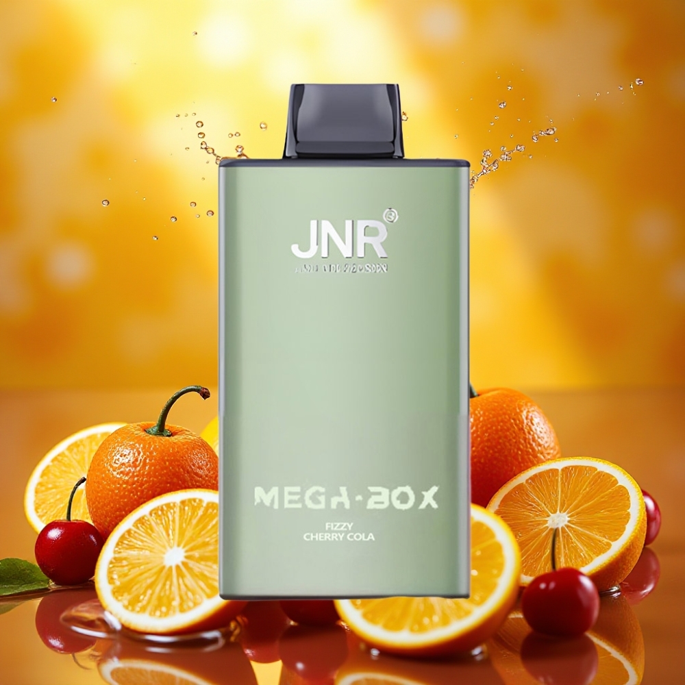 JNR Mega Box 25000 Puffs Recarregável Tipo-C 30ml Sabor Cereja-Cola Fizzy