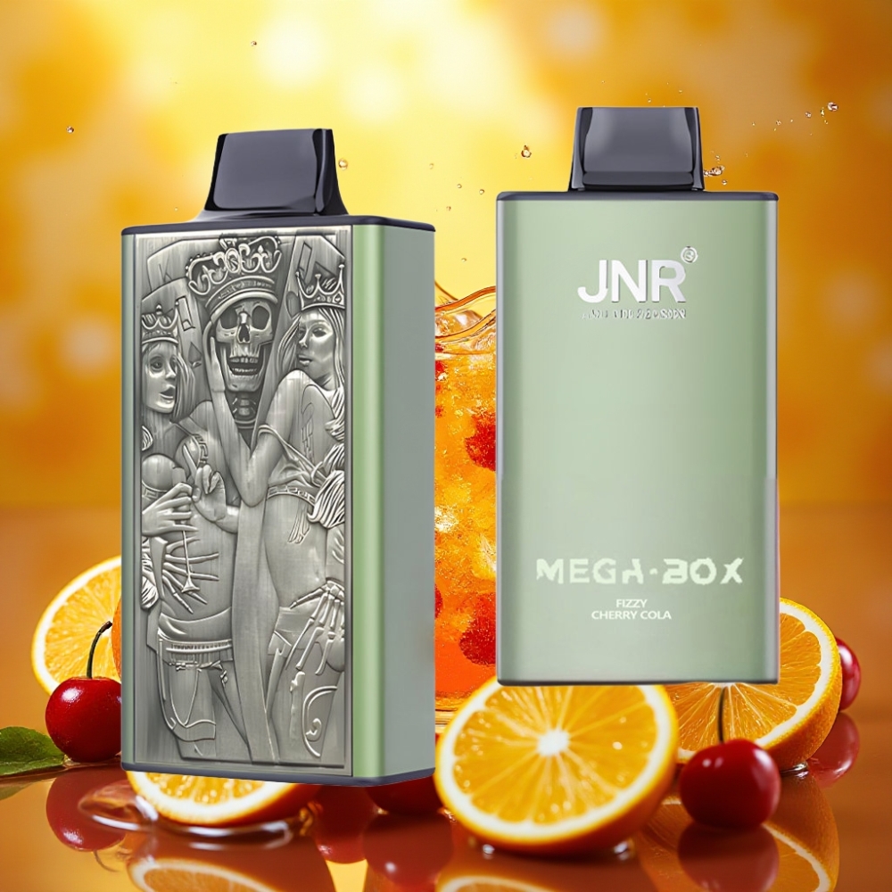 JNR Mega Box 25000 Puffs Recarregável Tipo-C 30ml Sabor Cereja-Cola Fizzy