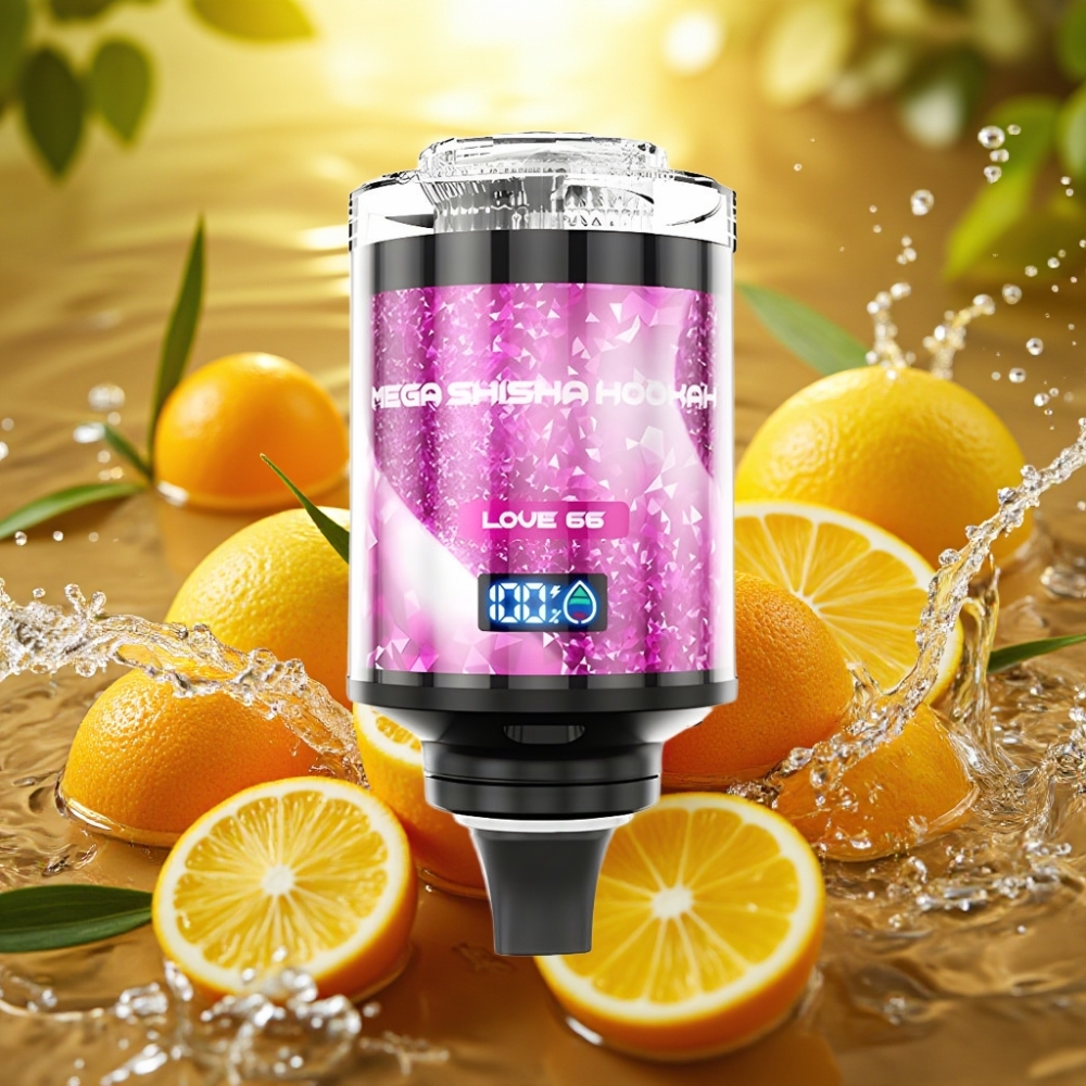JNR Mega Shisha Hookah 100K Desktop 70,2×270×143,2mm 60ml 2200mAh Tipo-C Luz Tela Amor 66
