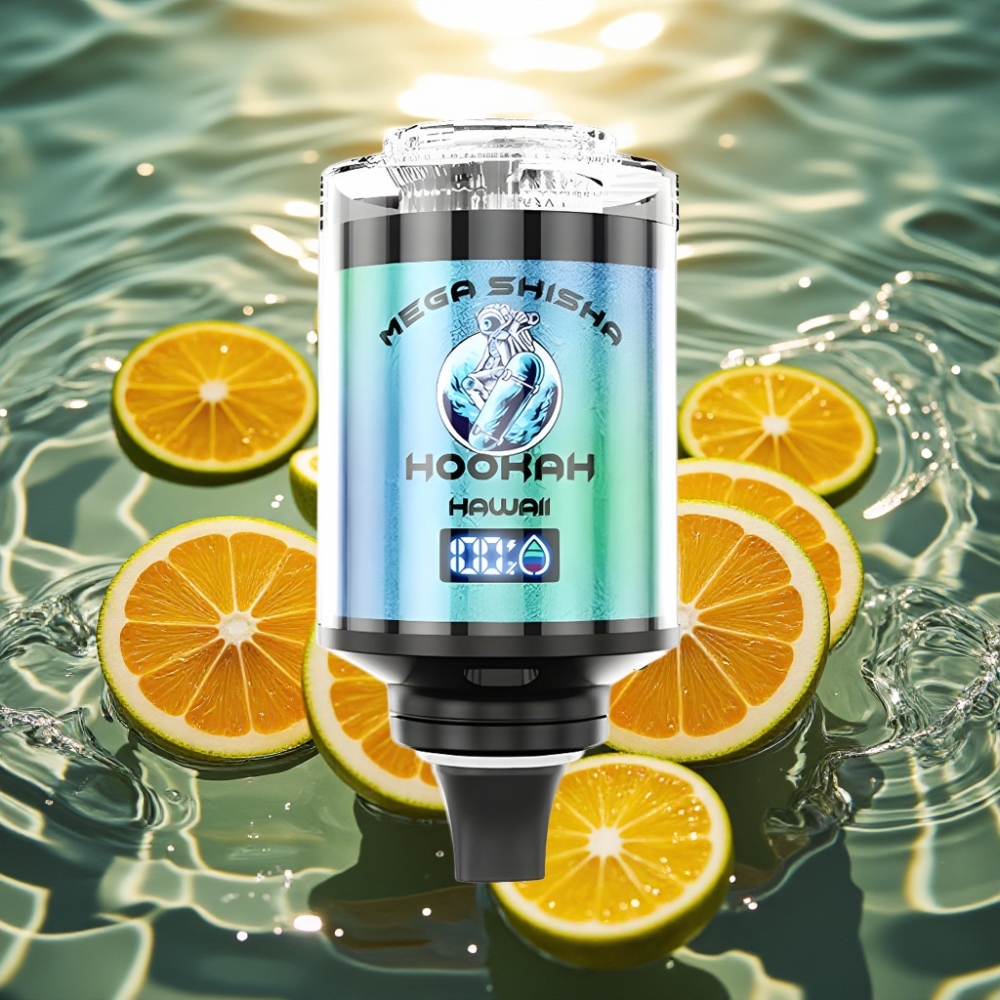 JNR Mega Shisha Hookah 100K Desktop Compatibilidade Havaí 70,2mm×270mm×143,2mm 60ml 2200mAh Type-C Tela Inteligera Fluxo de Ar Ajustável 2% Nicotina