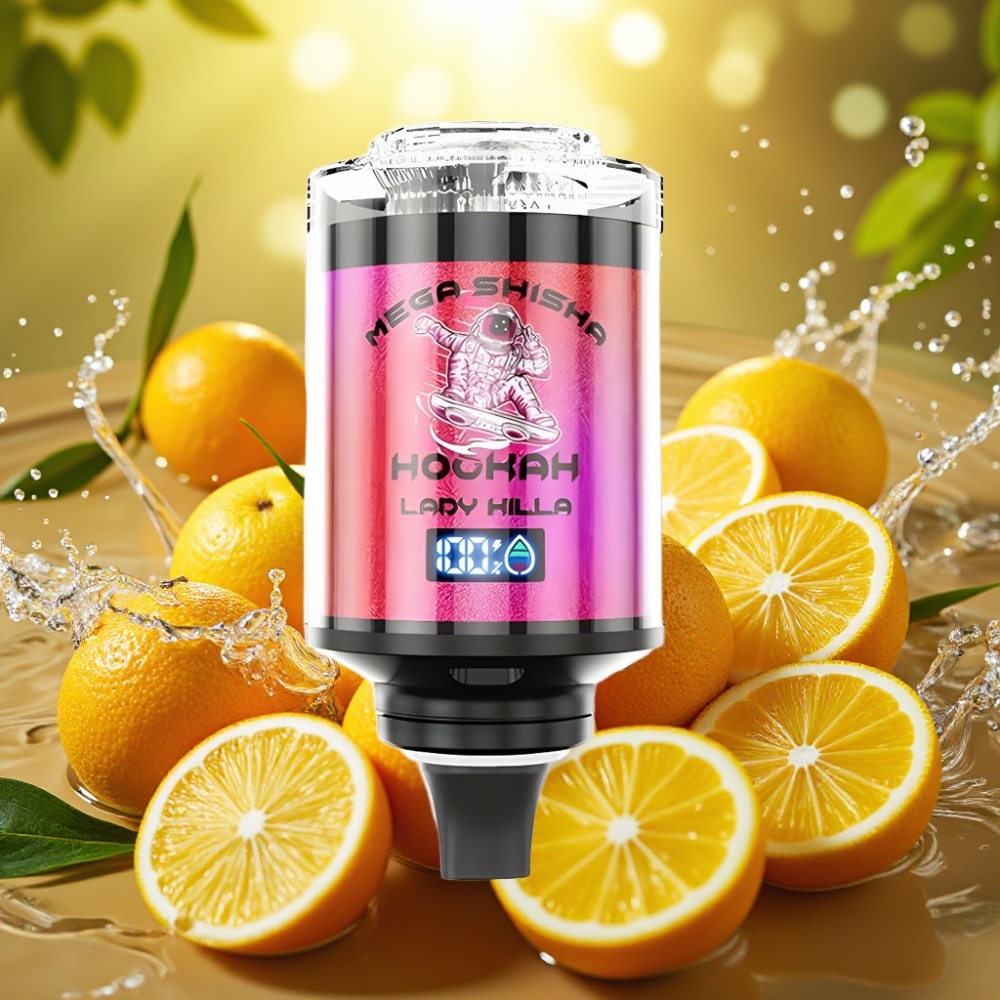 JNR Mega Shisha Hookah 100K Lady Killa Tela Interativa Fluxo Ajustável Bateria 2200mAh Tipo-C