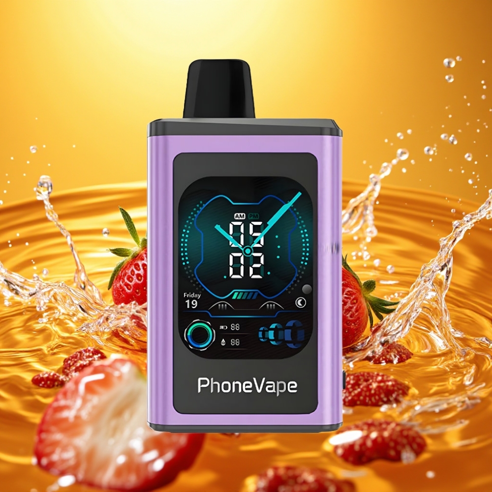 JNR PhoneVape 30000 puffs Recarregável Tipo-C Turbo Modo Ajustável App Câmera Remota Tela Completa Morango Gelo JNR PhoneVape 30000 puffs Recarregável Tipo-C Turbo Modo Ajustável App Câmera Remota Tela Completa Morango Gelo