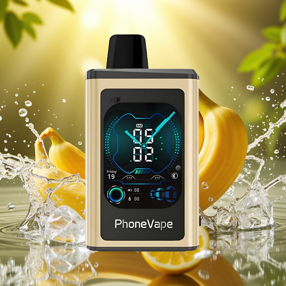 JNR PhoneVape 30000 puffs Recarregável Turbo Ajustável App Câmera Tela Banana Gelo JNR PhoneVape 30000 puffs Recarregável Turbo Ajustável App Câmera Tela Banana Gelo