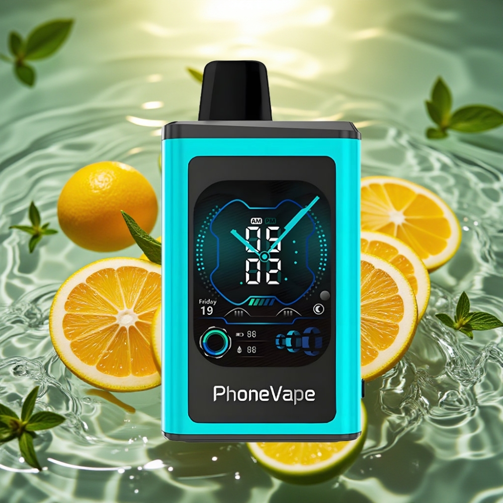 JNR PhoneVape 30000 puffs Recarregável Turbo Ajustável App Câmera Tela Menta de Miami JNR PhoneVape 30000 puffs Recarregável Turbo Ajustável App Câmera Tela Menta de Miami