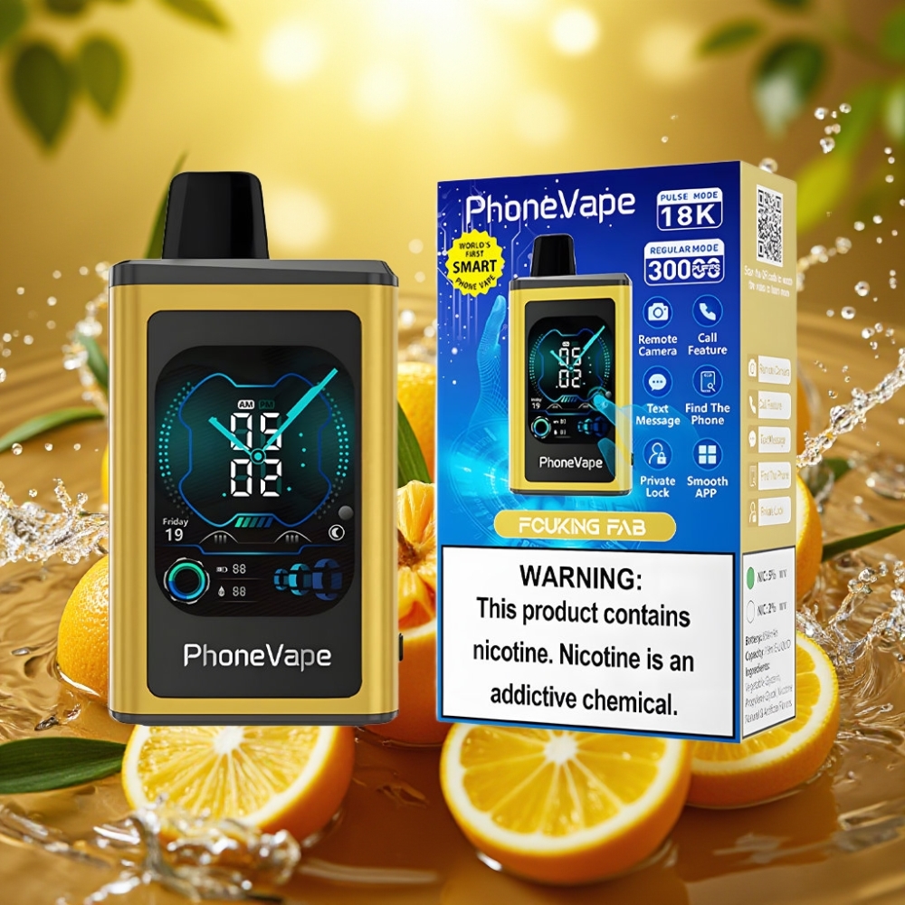 JNR PhoneVape 30000 puffs Recarregável Turbo Tela Completa Controle por App Incrível Fab