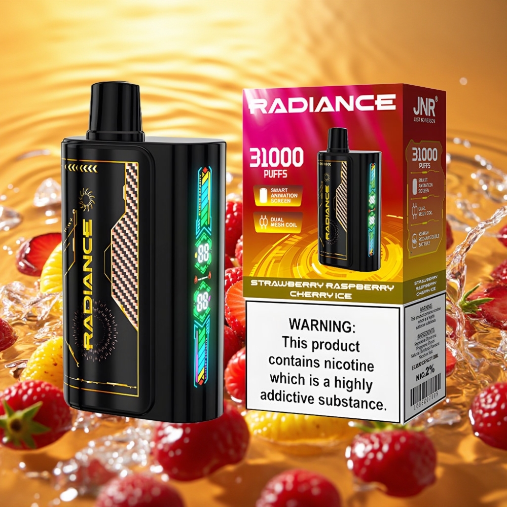 JNR Radiance 31000 Puffs 28ml Dual Mesh 950mAh Morango Framboesa Cereja Gelo