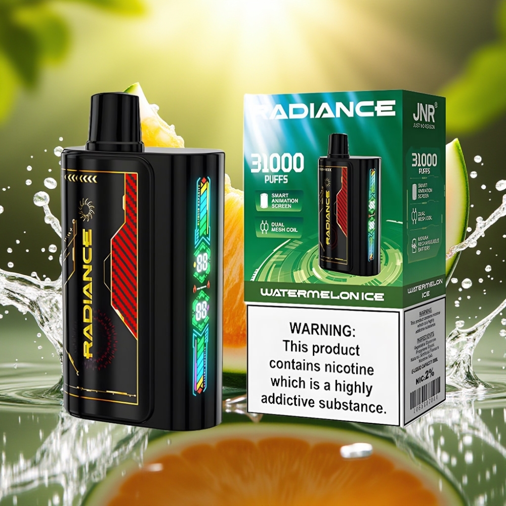 JNR Radiance 31000 Puffs 28ml Dual Mesh 950mAh Rechargeável Tipo-C MELANCIA GELO