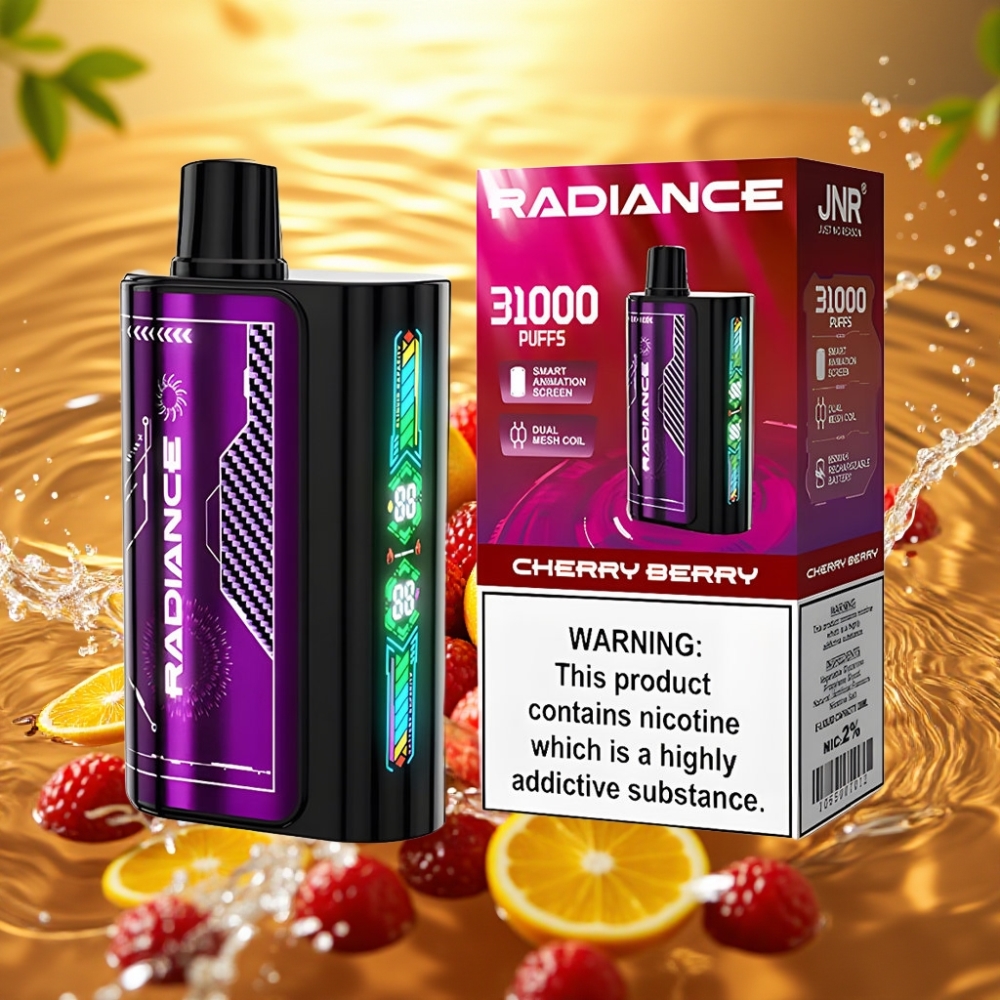 JNR Radiance 31000 Puffs Disposable Vape Cereja Silvestre 28ml Dual Mesh 950mAh 2%