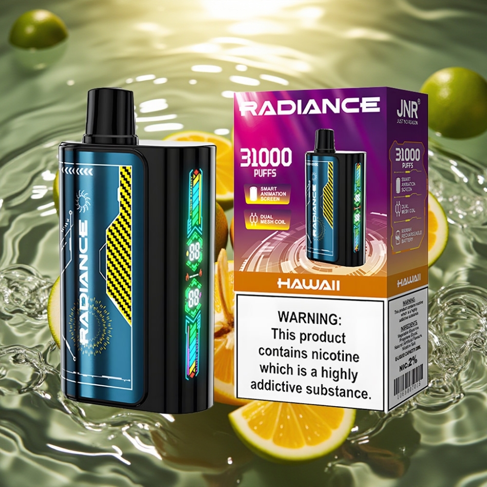 JNR Radiance 31000 Puffs Recarregável Tipo-C Dupla Mesh 28ml Havaí