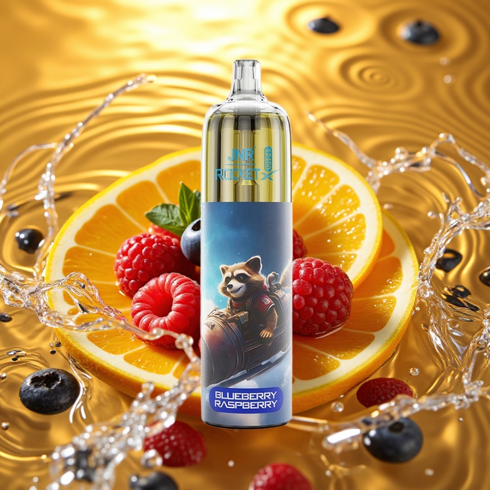 JNR Rocket-X 12400 Puffs Airflow Ajustável RGB Mesh 1.2ohm 850mAh Tipo-C Mirtilo Framboesa