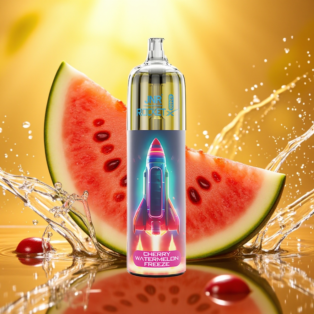 JNR Rocket-X 12400 Puffs Ajustável RGB 1.2ohm 850mAh 25ml Tipo-C Cereja Melancia Gelada