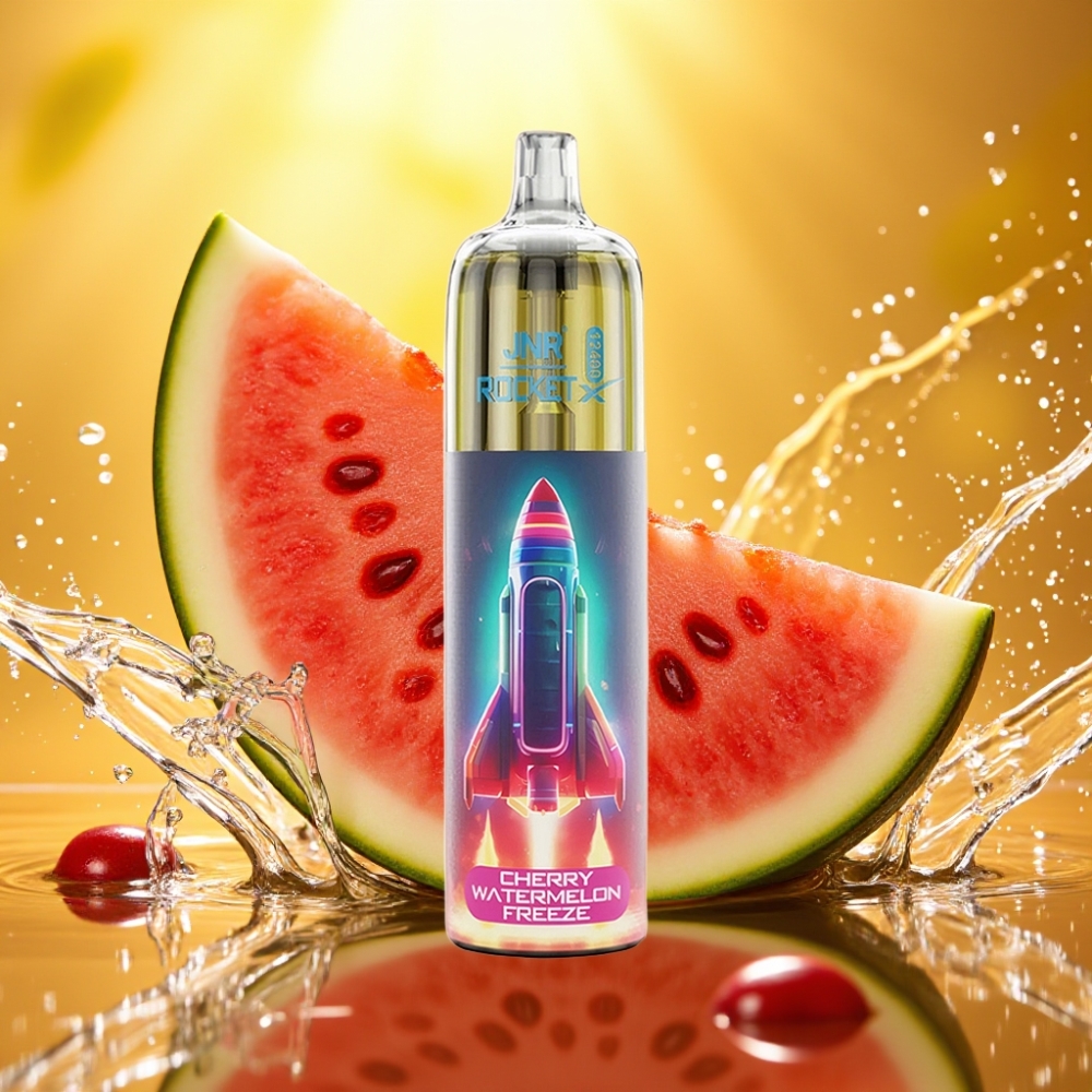 JNR Rocket-X 12400 Puffs Ajustável RGB 1.2ohm 850mAh 25ml Tipo-C Cereja Melancia Gelada