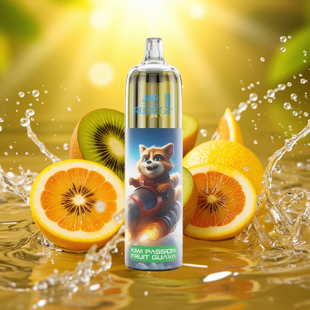 JNR Rocket-X 12400 Puffs Disposable Vape Kiwi Maracujá Goiaba RGB Tipo-C 850mAh 25ml