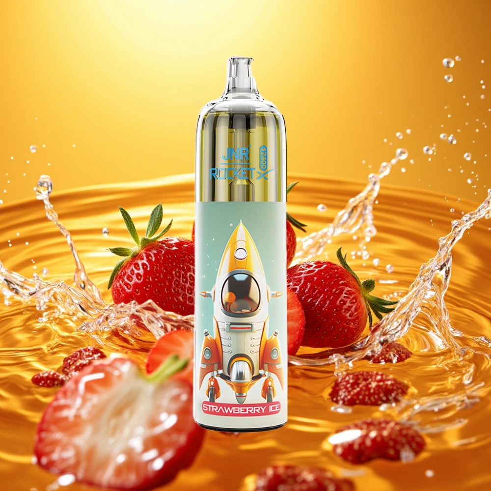 JNR Rocket-X 12400 Puffs Disposable Vape Morango Gelo RGB Tipo-C Fluxo Ajustável