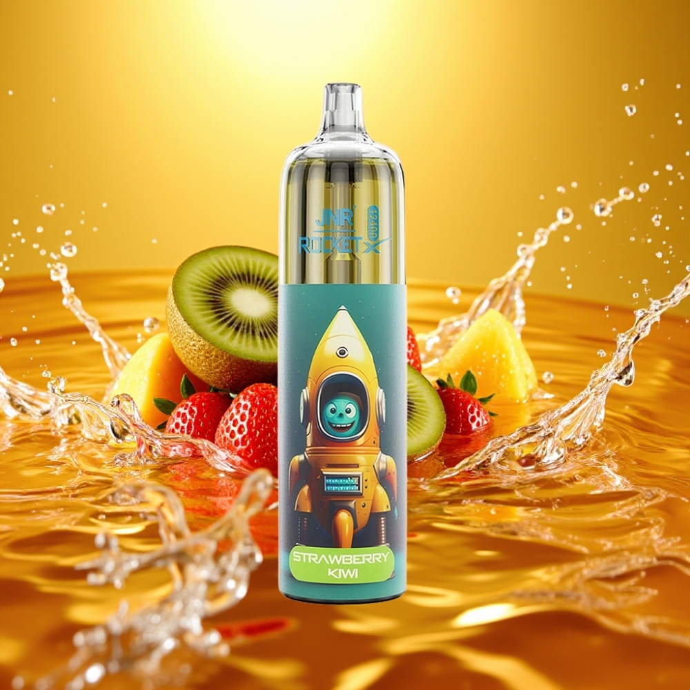 JNR Rocket-X 12400 Puffs Disposable Vape Morango-Kiwi Ajustável RGB Mesh 1.2ohm 850mAh 25ml Tipo-C