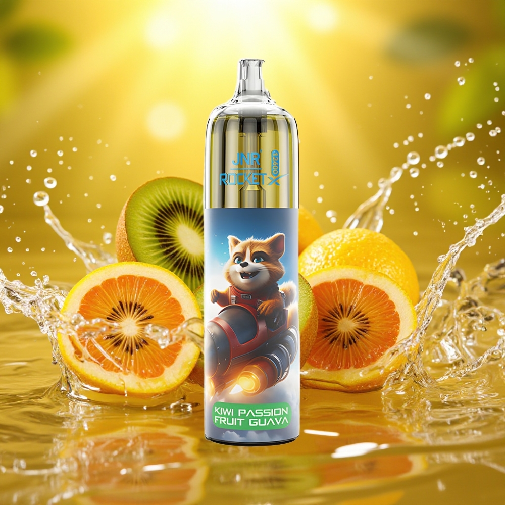 JNR Rocket-X 12400 Puffs RGB Ajustável Kiwi Maracujá Goiaba 25ml 850mAh Type-C