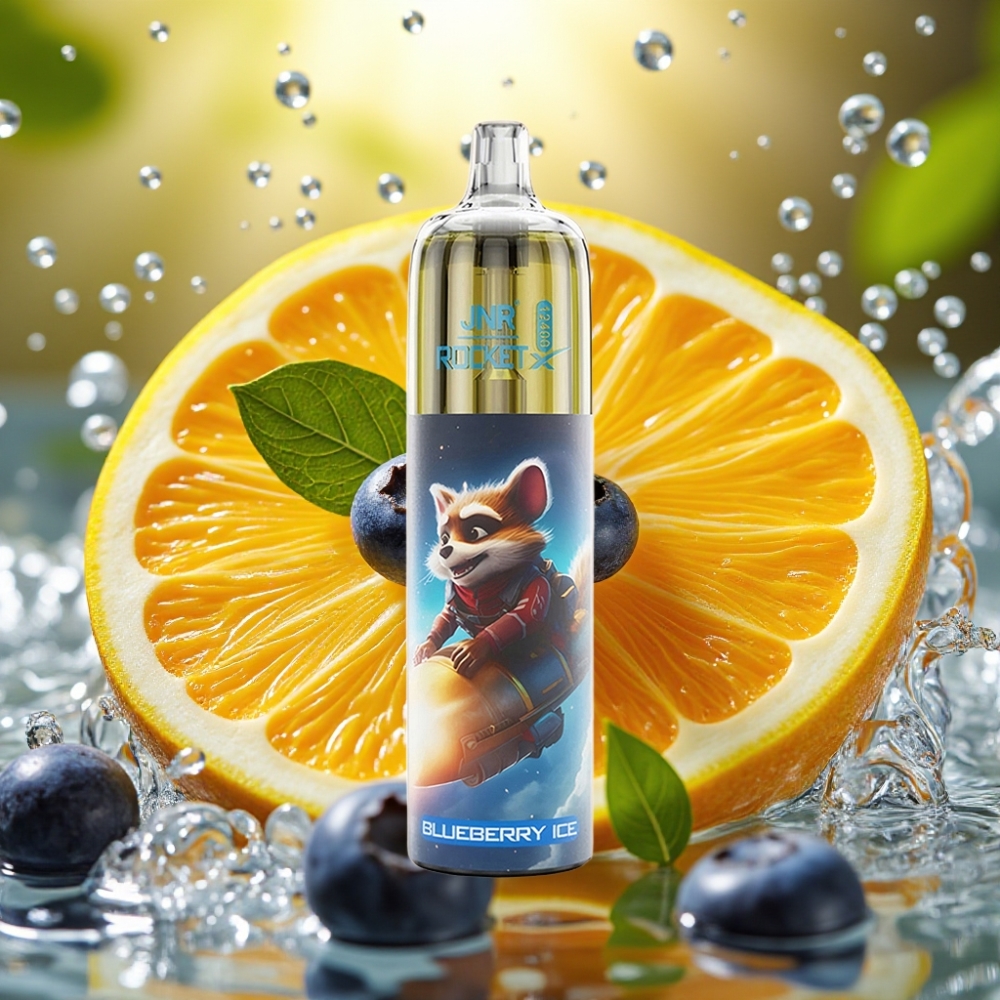 JNR Rocket-X 12400 Puffs RGB Ajustável Mirtilo Gelo Disposable Vape