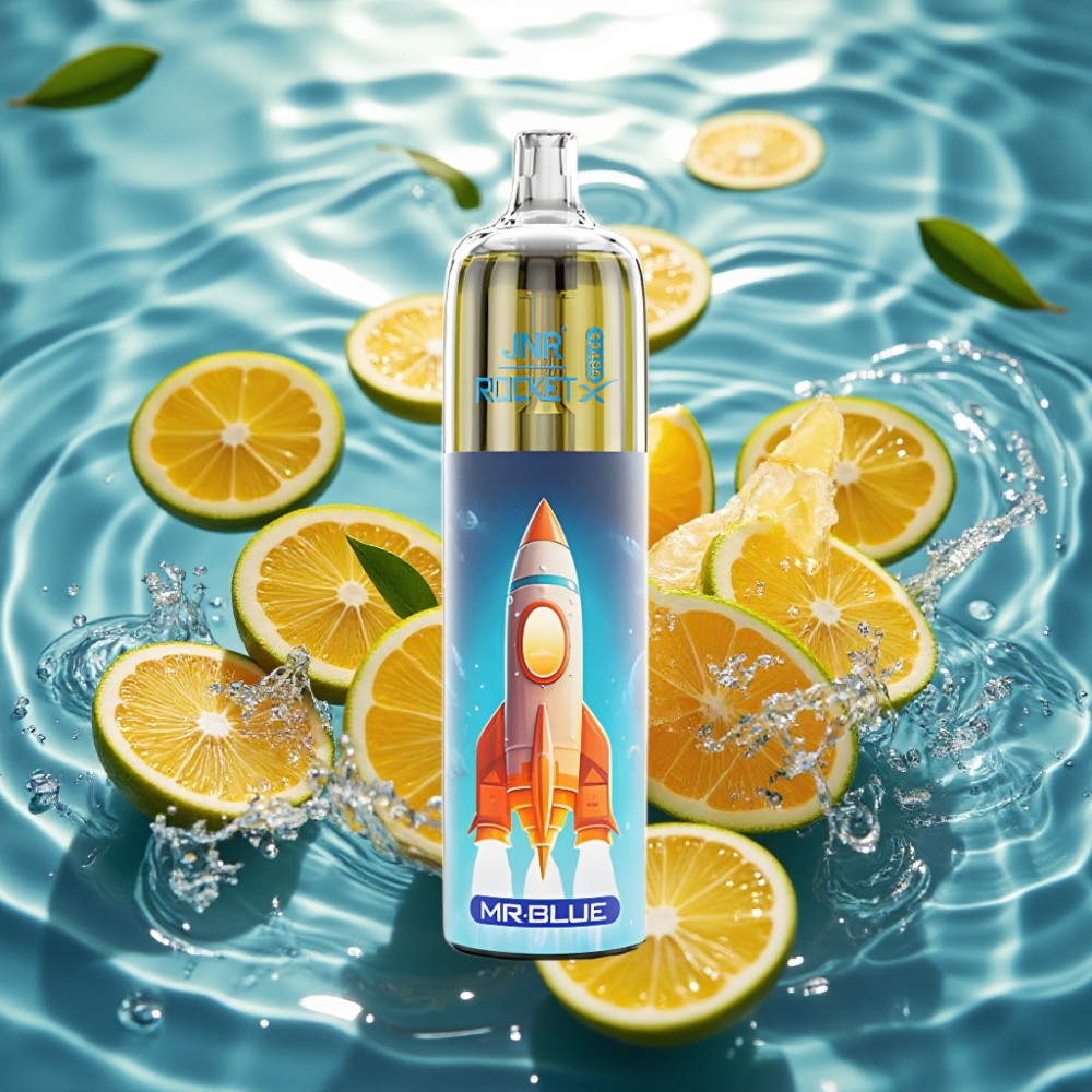 JNR Rocket-X 12400 Puffs Recarregável Tipo-C RGB Fluxo de Ar Ajustável Mr. Azul