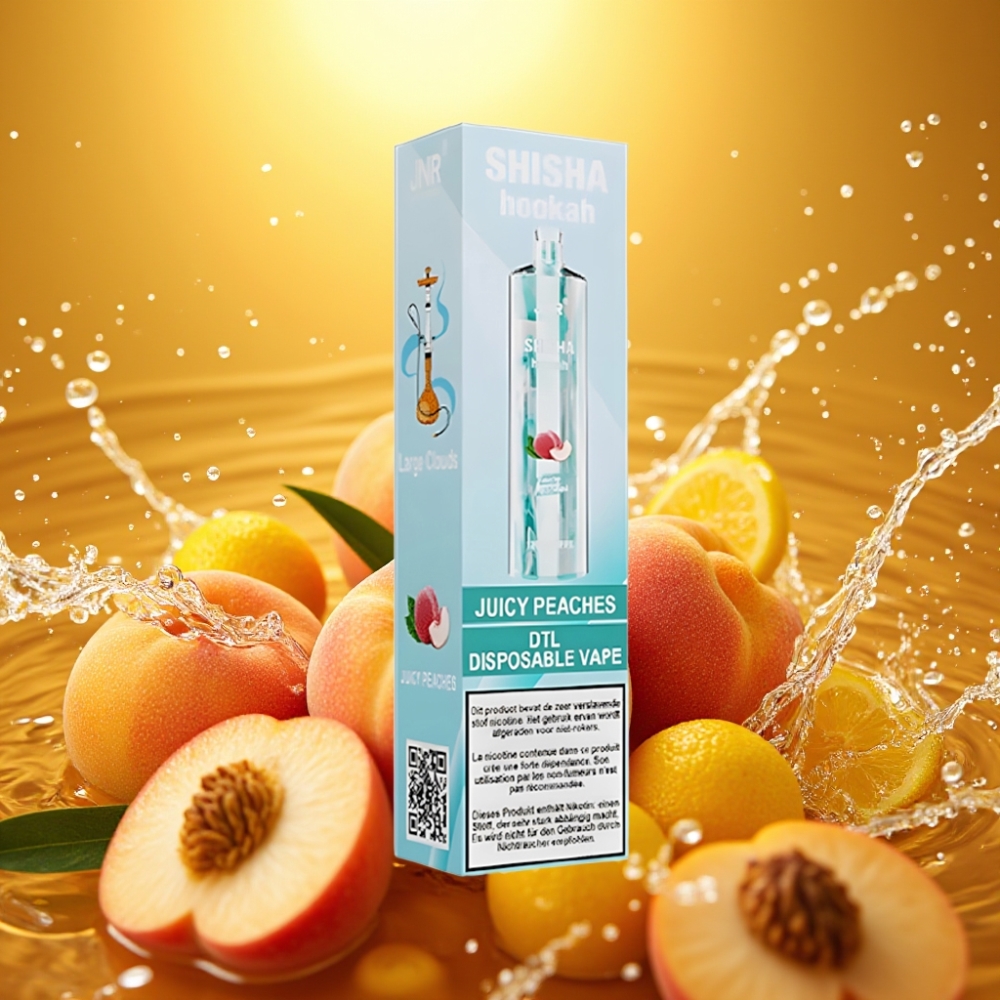 JNR Shisha Hookah 12000 Puffs 750mAh 24ml 0.6 Ohm Pêssegos Suculentos