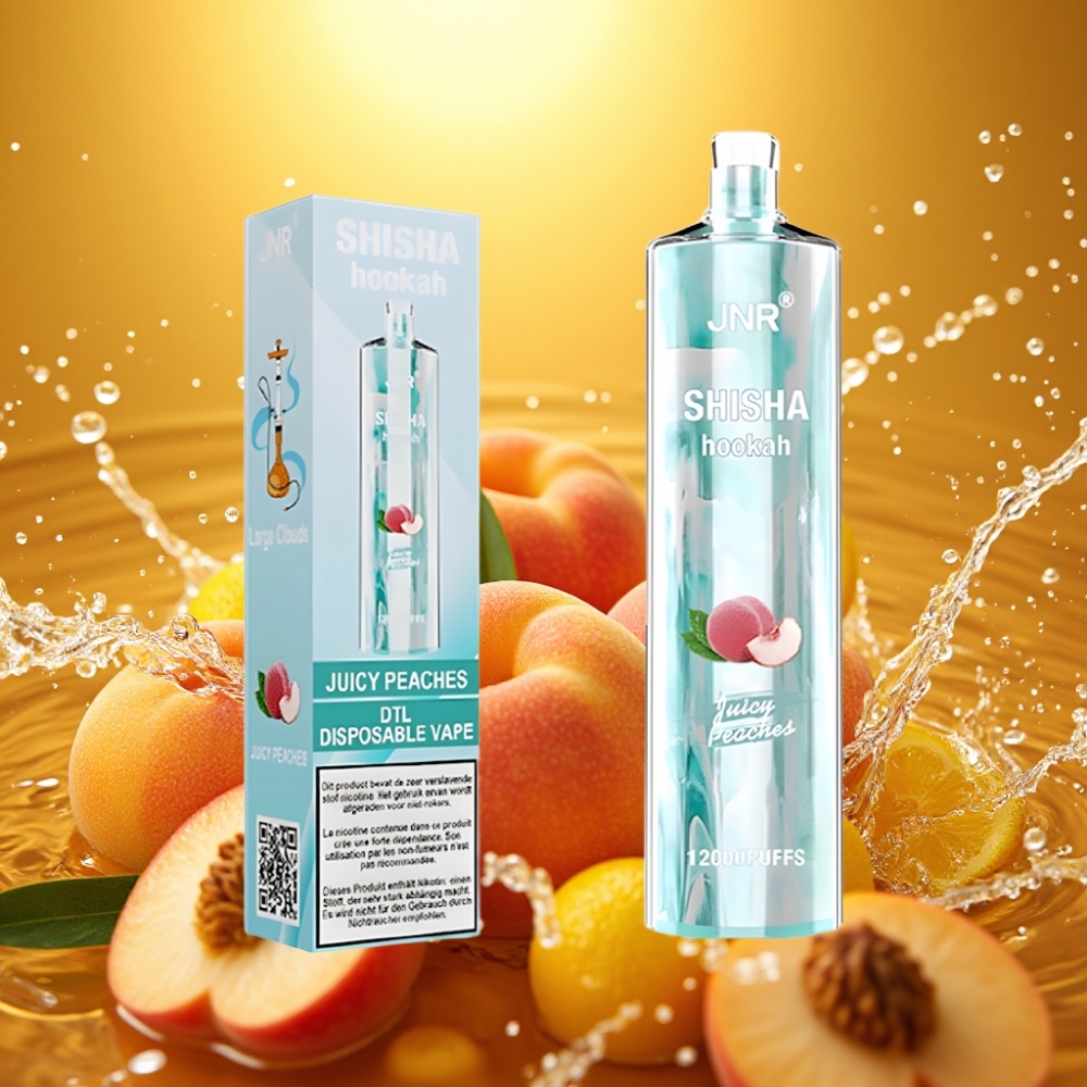 JNR Shisha Hookah 12000 Puffs 750mAh 24ml 0.6 Ohm Pêssegos Suculentos