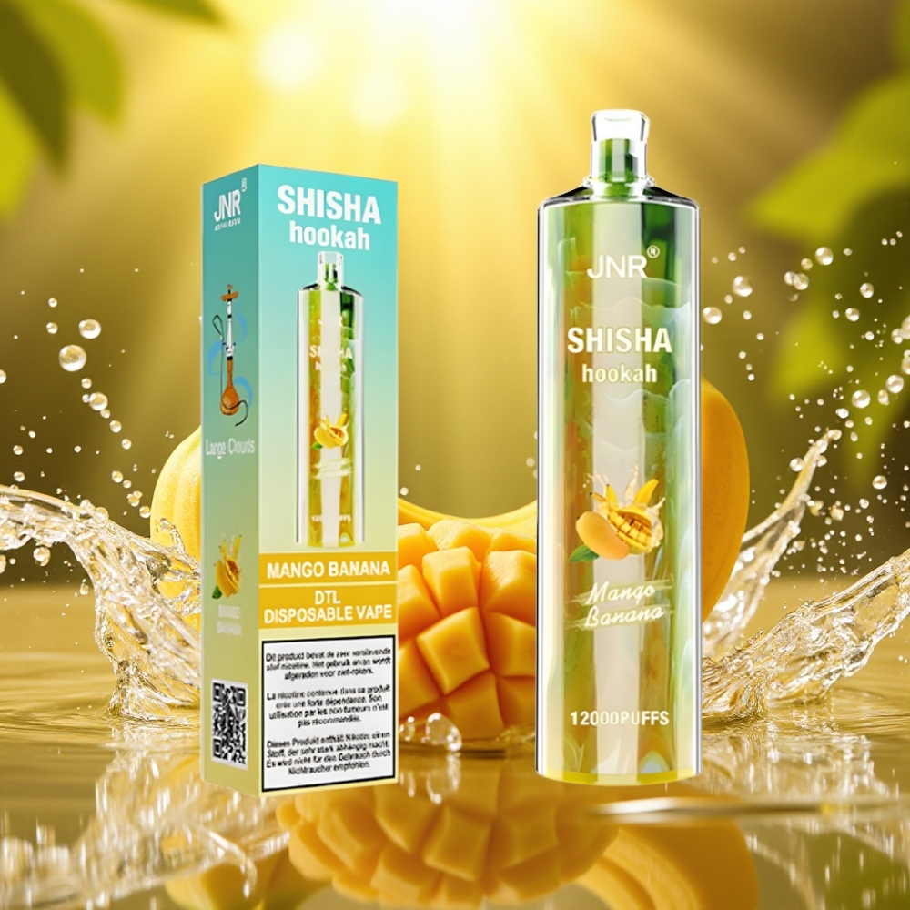 JNR Shisha Hookah 12000 Puffs Disposable Vape Manga Banana 24ml 0.6Ohm Type-C