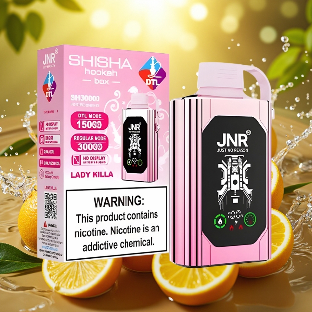 JNR Shisha Hookah Box 20500 Puffs HD Display 1000mAh 25ml Dual Mesh Lady Killa