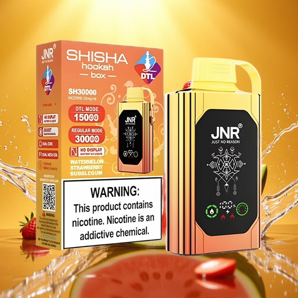 JNR Shisha Hookah Box 20500 Puffs HD Display 1000mAh Type-C Melancia Morango Chiclete