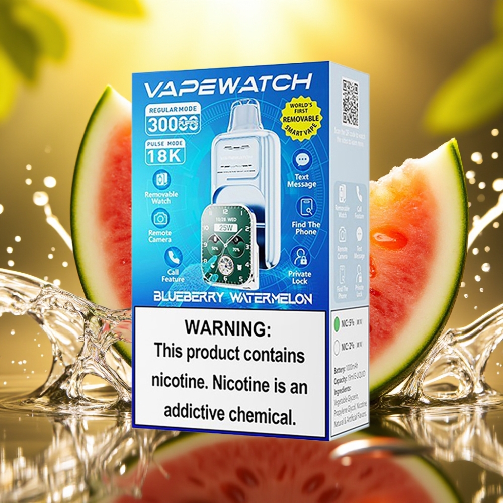 JNR VapeWatch 30000 Puffs Dual Mesh 19mL 5% Blueberry Watermelon Type-C