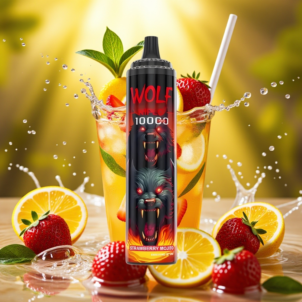 JNR Wolf Niplo 10000 Puffs 1.0 Ohm 650mAh 20ml Tipo-C Morango Mojito JNR Wolf Niplo 10000 Puffs 1.0 Ohm 650mAh 20ml Tipo-C Morango Mojito