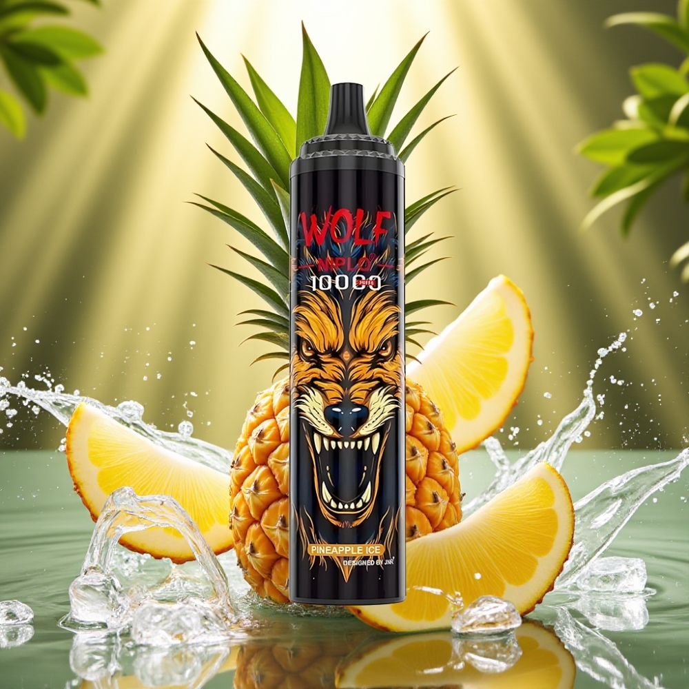 JNR Wolf Niplo 10000 Puffs 1.0 Ohm Mesh 650mAh 20ml Tipo-C Abacaxi Gelo JNR Wolf Niplo 10000 Puffs 1.0 Ohm Mesh 650mAh 20ml Tipo-C Abacaxi Gelo