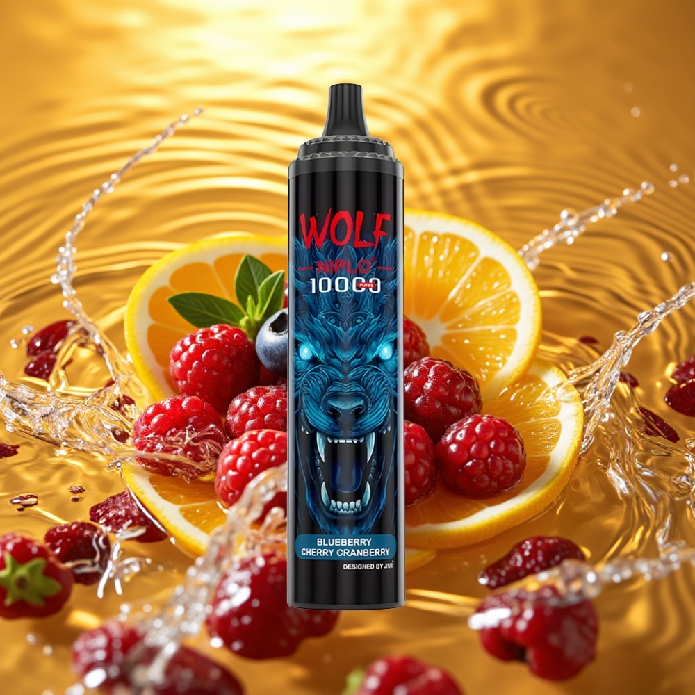 JNR Wolf Niplo 10000 Puffs 1.0 Ohm Mesh 650mAh 20ml Type-C Mirtilo Cereja Cranberry JNR Wolf Niplo 10000 Puffs 1.0 Ohm Mesh 650mAh 20ml Type-C Mirtilo Cereja Cranberry
