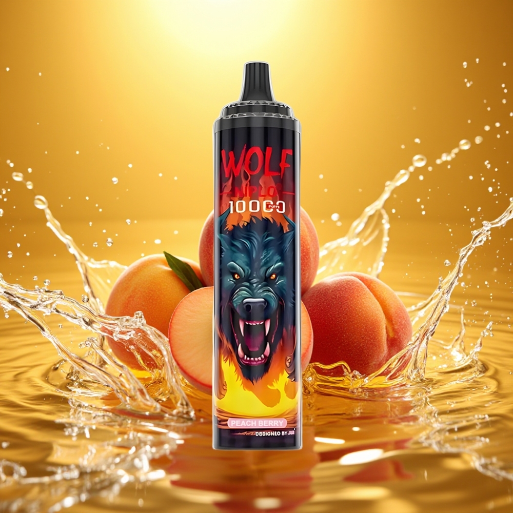 JNR Wolf Niplo 10000 Puffs 1.0 Ohm Mesh 650mAh 20ml Type-C Pêssego Amora JNR Wolf Niplo 10000 Puffs 1.0 Ohm Mesh 650mAh 20ml Type-C Pêssego Amora