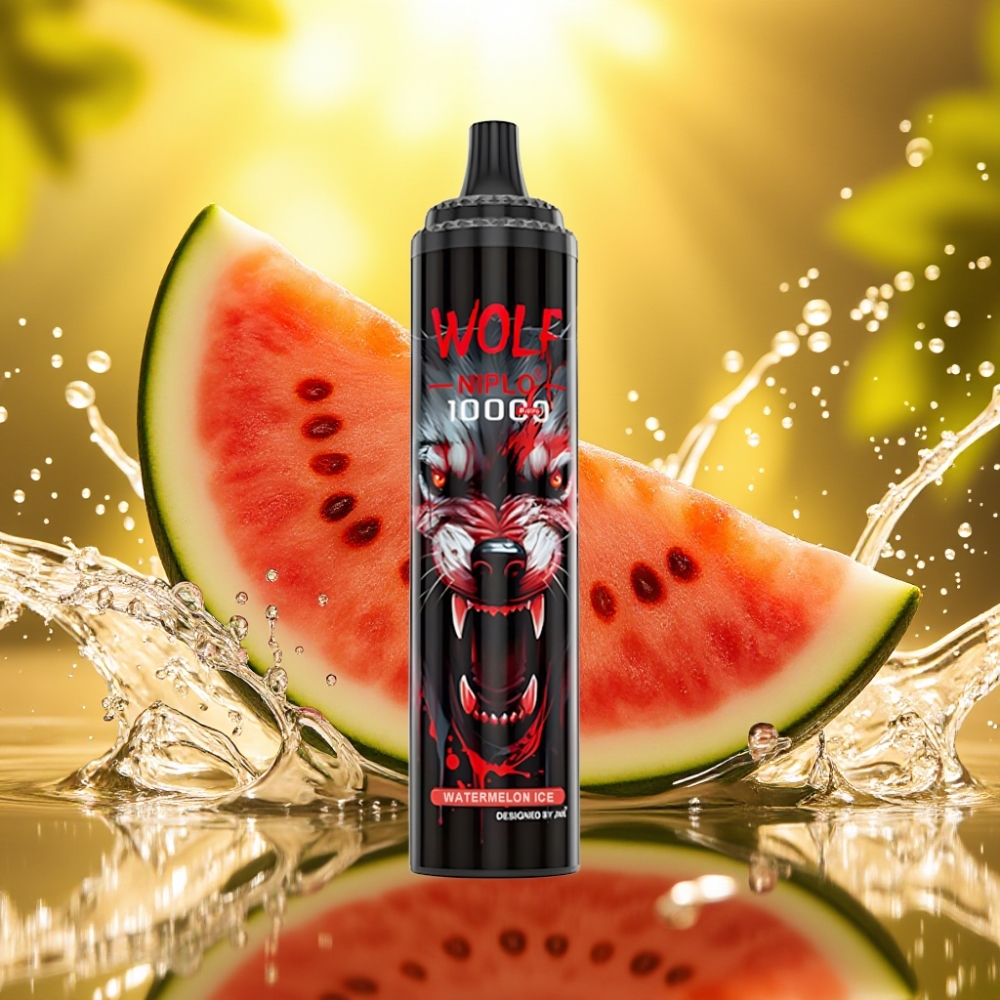 JNR Wolf Niplo 10000 Puffs Melancia Gelo Mesh 1.0 Ohm 650mAh Type-C
