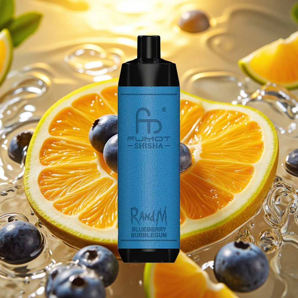 RandM Fumot Shisha 10000 Puffs 18ml 850mAh 0.6ohm Tipo-C 0.5% Nic Mirtilo Chiclete