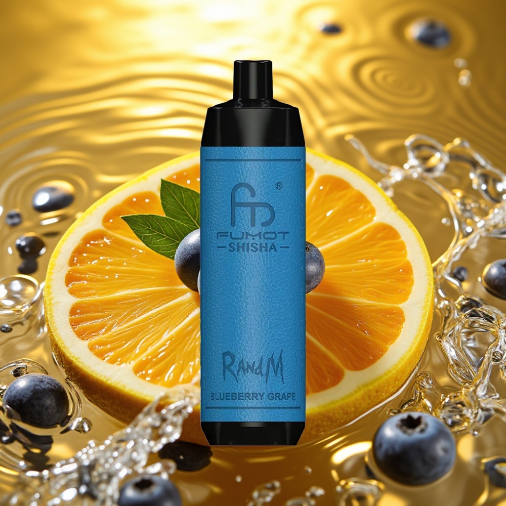 RandM Fumot Shisha 10000 Puffs 18ml 850mAh 0.6ohm Tipo-C Mirtilo Uva 0.5% Nic